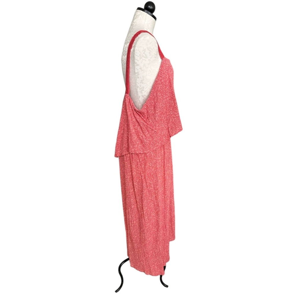 Studio B by Bobeau Floral & Paisley Tiered Sun Dress Orange Size XL - Picture 2 of 13